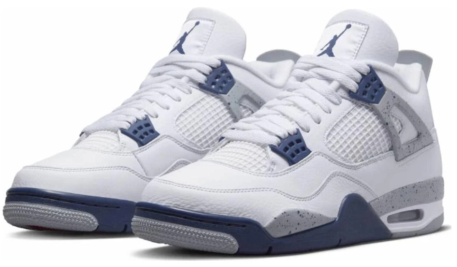 Air Jordan 4 Retro 'Midnight Navy' White / Navy Sneakers