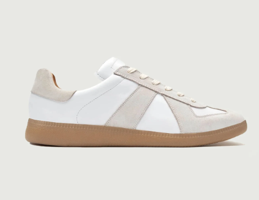 GAT Calfskin Leather Sneakers – White / Light Gray