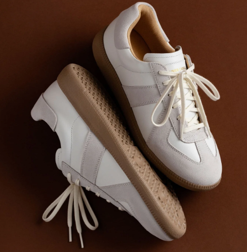 GAT Calfskin Leather Sneakers – White / Light Gray