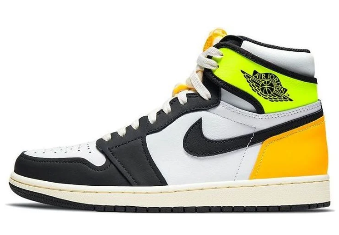 Men's Air Jordan 1 Retro High OG – White / Black / Volt / University Gold