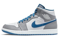Air Jordan 1 Mid 'Cement Grey True Blue' Grey / White / Blue Sneakers