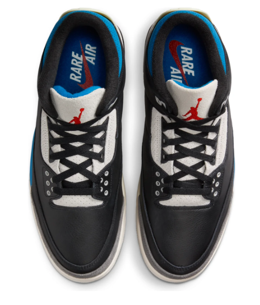 Air Jordan 3 Retro OG 'Rare Air' Black / Grey / Blue Sneakers