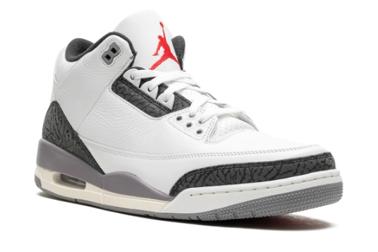 Air Jordan 3 Retro 'Cement Grey' Summit White / Fire Red Sneakers