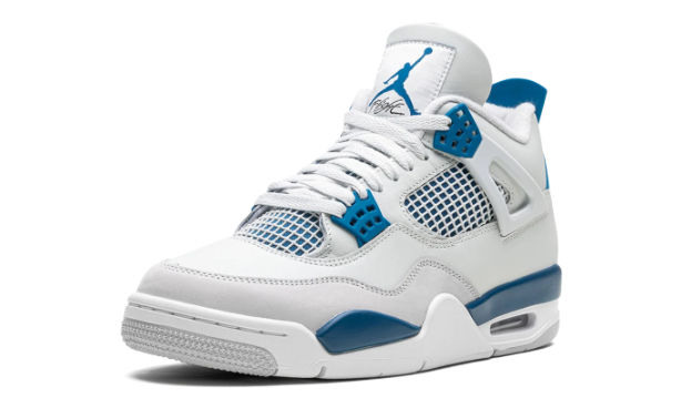 Air Jordan 4 Retro 'Military Blue' 2024 Off-White / Blue Sneakers
