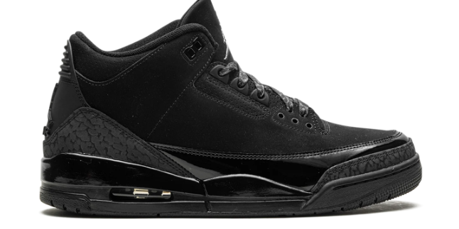 Air Jordan 3 'Black Cat' 2025 Black / Dark Charcoal Sneakers