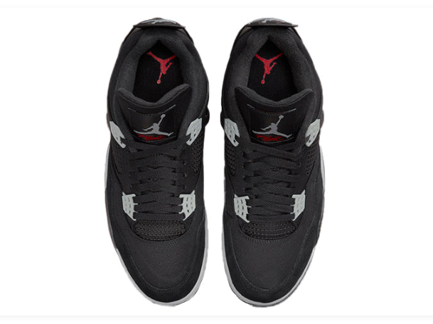 Air Jordan 4 Retro 'Black Canvas' Black / Grey Sneakers