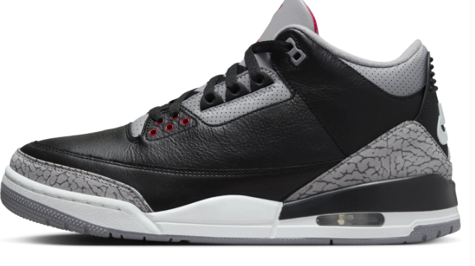 Air Jordan 3 'Black Cement' 2024 Black / Grey Sneakers