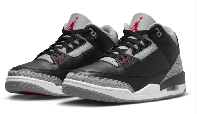 Air Jordan 3 'Black Cement' 2024 Black / Grey Sneakers