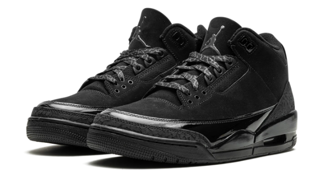 Air Jordan 3 'Black Cat' 2025 Black / Dark Charcoal Sneakers