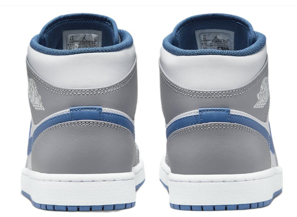 Air Jordan 1 Mid 'Cement Grey True Blue' Grey / White / Blue Sneakers