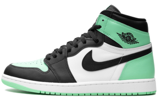 Air Jordan 1 Retro High OG 'Green Glow' White / Black / Green Sneakers