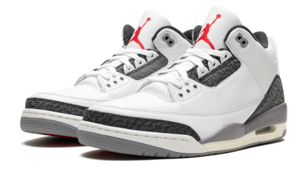 Air Jordan 3 Retro 'Cement Grey' Summit White / Fire Red Sneakers