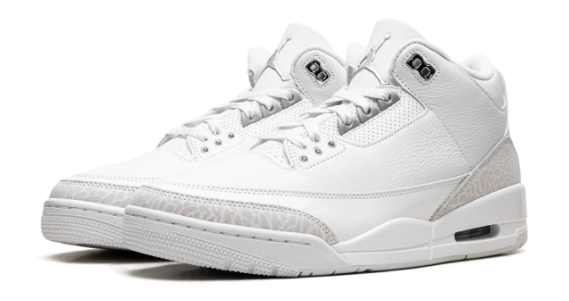 Air Jordan 3 'Pure Money' 2025 White / Metallic Silver Sneakers