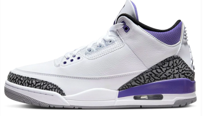 Air Jordan 3 Retro 'Dark Iris' White / Purple Sneakers