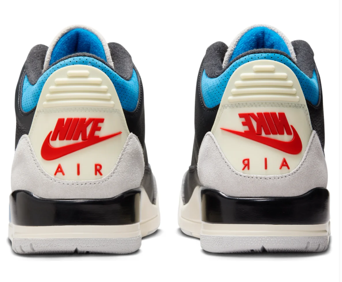 Air Jordan 3 Retro OG 'Rare Air' Black / Grey / Blue Sneakers