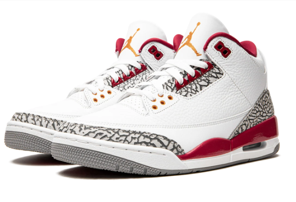 Air Jordan 3 'Cardinal' White / Cardinal Red / Light Curry Sneakers