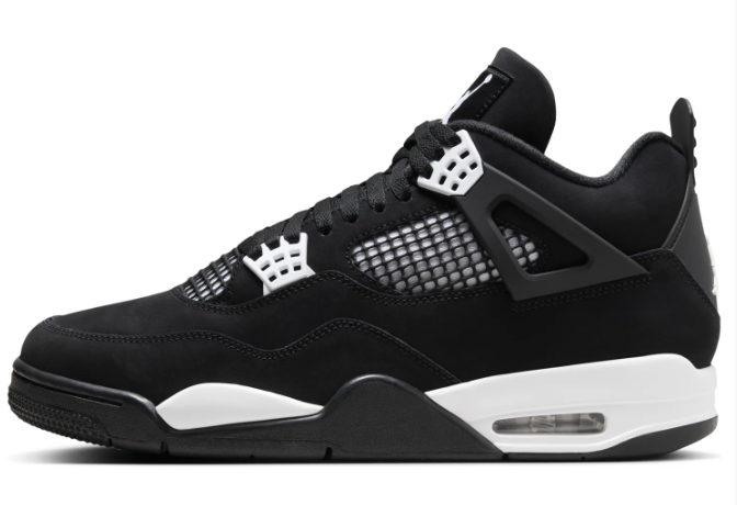 Air Jordan 4 Retro 'White Thunder' Black / White Sneakers