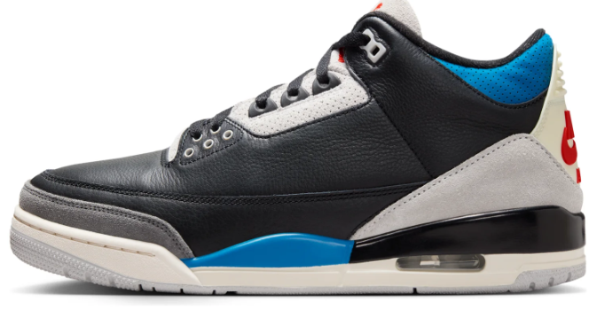 Air Jordan 3 Retro OG 'Rare Air' Black / Grey / Blue Sneakers