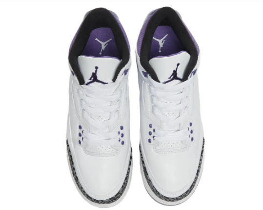 Air Jordan 3 Retro 'Dark Iris' White / Purple Sneakers