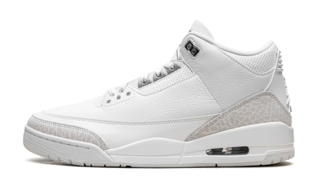 Air Jordan 3 'Pure Money' 2025 White / Metallic Silver Sneakers