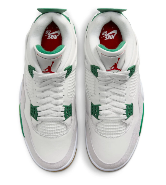 Nike SB x Air Jordan 4 Retro 'Pine Green' White / Grey Sneakers